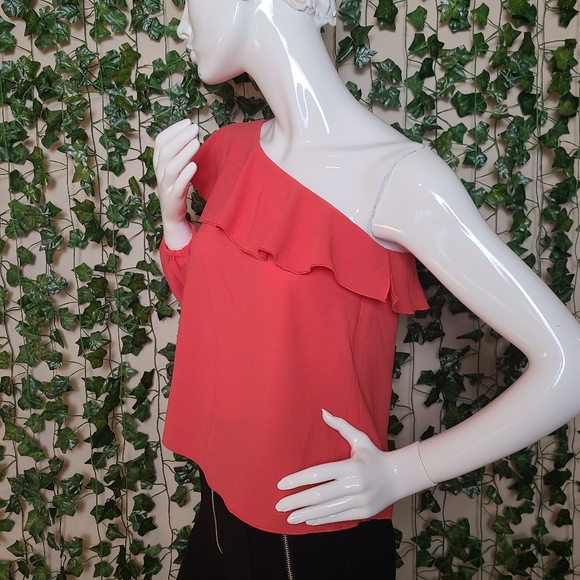 Aritzia Wilfred Allaire Women's Colorful Ruffle One Shoulder Blouse - Picture 3 of 14